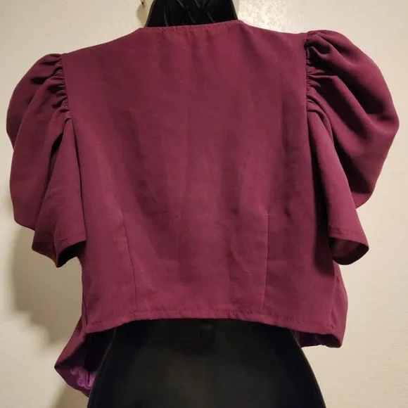 Wrap Blouse with Flutter Sleeves - Picture 5 of 16